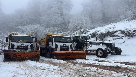Kartepe’de Bayramda Kar Mesaisi