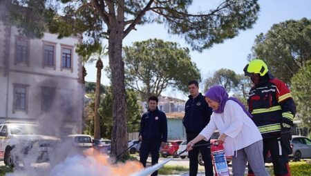 Olası yangınlara karşı tatbikat…