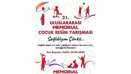 21. Memorial Uluslararası Çocuk Resim Yarışması İçin   Son Başvuru 25 Mayıs