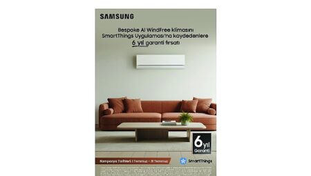iF Design Award ödüllü Samsung Bespoke AI WindFree Pro klimada 6 yıl garanti ve 6 taksit avantajı