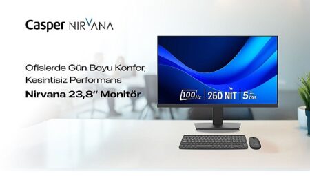 Casper Nirvana 23.8’’ Monitör, Ofislerde Konforlu ve Kesintisiz Çalışmayı Destekliyor