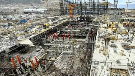 Akkuyu NGS’nin 4. güç ünitesinde makine dairesi binası plakasının beton dökme çalışmaları tamamlandı
