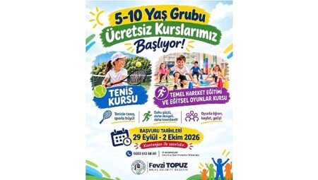 Milas Belediyesi Tenis, Temel Hareket Eğitimi ve Eğitsel Oyunlar Kursları İçin Kayıtları Başlatıyor