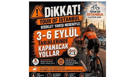 Önemli Duyuru-Tour Of İstanbul Uluslararası Bisiklet Yarışı Nedeniyle 3–6 Eylül Tarihleri Arasında İstanbul Sınırları İçinde Etap Güzergâhlarında Trafik Düzenlemeleri Uygulanacak