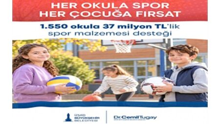 İzmir Büyükşehir Belediyesi’nden okullara 37 milyon TL’lik spor malzemesi desteği