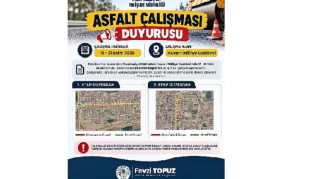 Kuva-İ Milliye Caddesi’nde gerçekleştirilecek asfalt çalışmaları öncesinde vatandaşlara duyuru